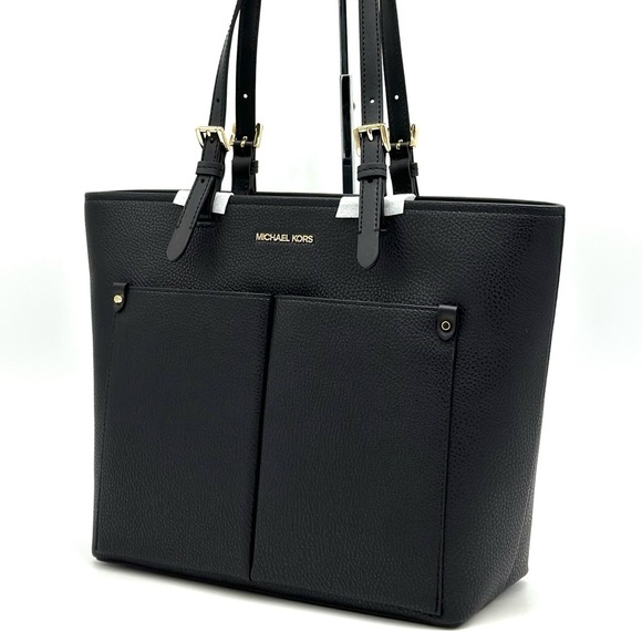 Michael Kors Jet Set Medium Pocket Tote Bag Black - Picture 1 of 10